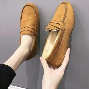 여자 모카신 3컬러 털로퍼 단화 털신 퍼안감 기모 겨울