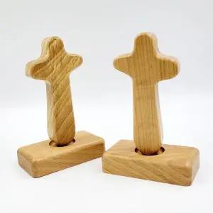 [하프클럽/]십자가 장식품 기도용 받침 우드 크로스 매끄러운 선물용 디스