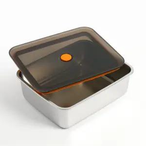 하나스마트 스텐 밀폐용기 직사각 스텐반찬통 채소보관