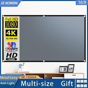 ALR 프로젝터 스크린 16:9 메탈 라이트 그레이 방지 광학 코팅 휴대용 반사 캔버스 YG300 Hy300 hy320 DLP