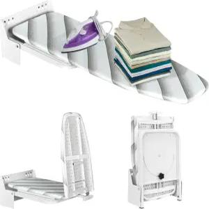 유리 벽걸이 다림질 보드 374x 118 x 73 접이식 180° 회전식 헤비 듀티 가정용 세탁실용 내열 커버 포함