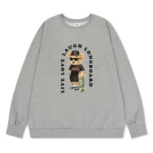 [하프클럽/폴앤폴]기모 롱보드 곰돌이 오버핏 남여공용 맨투맨 4컬러