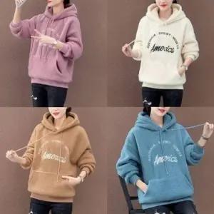 여성 방한 후드티 스타일 양털 후드 겨울 오버핏 4컬 후드티 여성 여자 기모후드