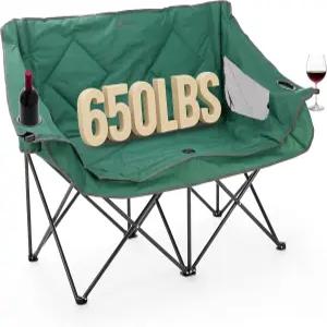 ARROWHEAD 야외 휴대용 접이식 더블 듀오 캠핑 의자 사랑스럽게 먹기 / 2컵 와인잔 홀더 가방 최대