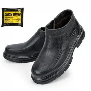 모던 남자 방한 부츠 털신발 남성 소가죽 겨울 구두 신발 세정티슈 세트