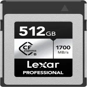 사진작가 비디오그래퍼를 위한 Lexar 512GB 프로페셔널 실버 SE CF Express Type B 메모리 카드 최대