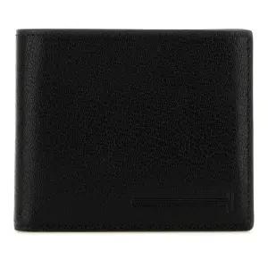 블랙 가죽 스티치 엣지 반지갑 YH410LGO033S NAA