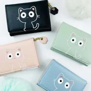 왕눈 고양이 파스텔 레더 여성 패션 반지갑 4COLOR