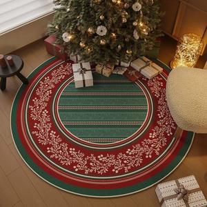 거실 겨울러그 크리스마스 침실 따뜻한 북유럽 데코 포인세티아 패드 도어 크리스마스러그