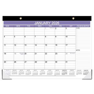 2026 데스크 캘린더 - 2026년 1월부터 12월까지의 캘린더, 할 일 목록이 있는 2026, 12인치 x 17인치, 보라색