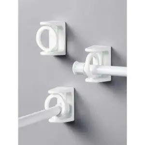 부착식 각도조절 커튼 브라켓 고정 걸이 봉 브래킷 회전 2개 못없이접착제1개+접착제2개