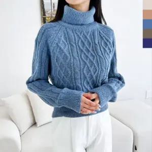 캐주얼여자니트 복고겨울여성스웨터 램스울스웨터