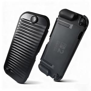 [포르르] 닌텐도 스위치 2용 VUKKC 충격 방지 보호 케이스(2025년형), 소형 및 휴대용, 가정 여행을 위한 궁극적인 보호, 블랙