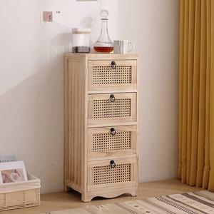 1개 안방 서랍장 로그 가구 라탄 35x30x84 폭좁은서랍장 침실 2단 폭좁은