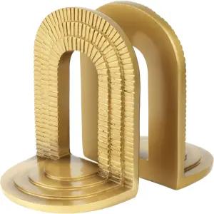 빈티지 헤비 아치 북엔드 선반이나 책장을 위한 독특한 골드 장식 2종 미끄럼 방지 책꽂이 어머니와