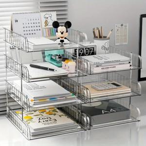 플라스틱 책상 정리함 방수 직사각 사무실 보관 파일 박스 문서  용품을 위한 분리형 디자인