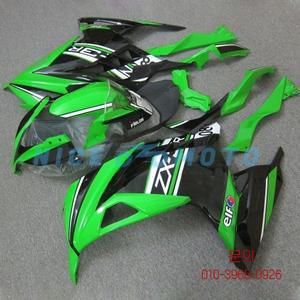 오토바이 페어링 키트 가와사키 닌자 300R 2015 ABS 사출 성형 그린 차체