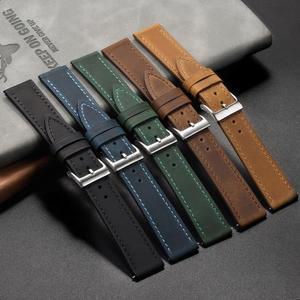 18mm 19mm 20mm 21mm 22mm 24mm 빈티지 크레이지 호스 소가죽 시계줄 퀵 릴리즈 송아지 가죽 스트랩 스마트