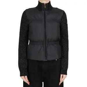 [몽클레르]몽클레어 25FW 여성 패디드 메탈릭 울 집업가디건 성인사이즈 9B00011 M8258 999 12-14Y