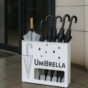 설렘하우스 비오는날 대용량 매장용 우산꽂이 22구 화이트 학원·관공서 철제 양심 우산보관함