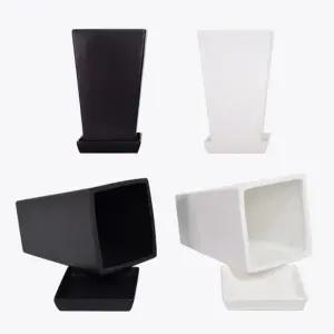 모던레시피 무광 역삼각 타워형 도자기 화분 13x13x20cm 모던레시피 무광