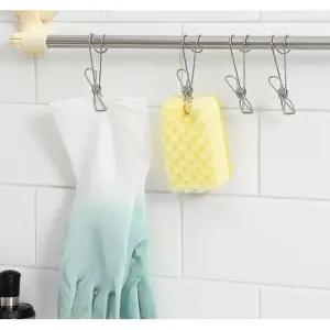 리빙스튜디오 스텐 다용도 후크 집게 걸이 4p