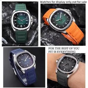 Mido New Multifort TV M049.526 스포츠 시계 밴드 퀵 릴리스 그린 블루 실리콘 벨트 용 오리지널 곡선 남