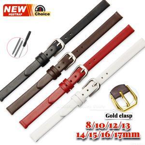 새로운 골드 소프트 소가죽 팔찌 여성 패션 시계줄 손목시계 스트랩 8mm 10mm