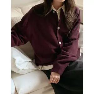 [공구우먼] 포근하고 루즈한 베이직 라운드 가디건 85828 빅사이즈 여성의류