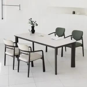 실반 프리미엄 4인용식탁 세라믹 다크 애쉬 원목 테이블