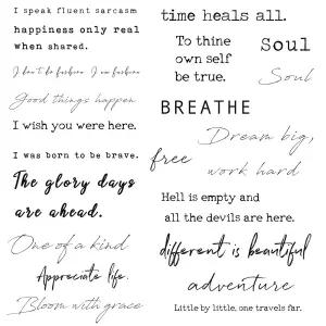 에버조이 리얼한 임시 타투 20개의 개별 라인 성인 여성을 위한 방수 영감 단어