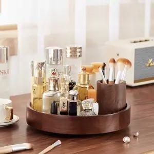 원목 정리함 메이크업 회전 수납
