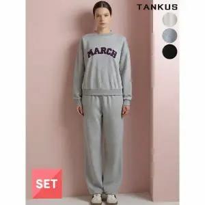 [하프클럽/탱커스]여성 기모 마치 맨투맨 조거 셋업