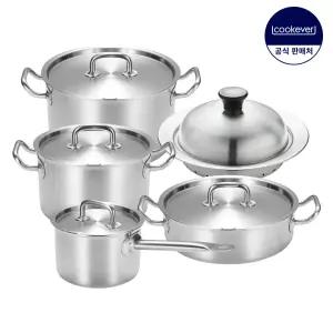 쿡에버 프로 프리미엄 인덕션 통5중 스텐 냄비 5종 세트 (편16+양20+24+전24+뉴멀티(소))