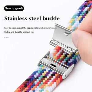 레드미 워치용 나일론 브레이드 솔로 루프 스트랩, 샤오미 워치 5 3 라이트 밴드, 액티브 손목 밴드, 탄성