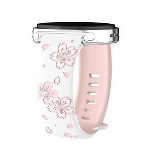 GeeBerYo 투톤 플라워 각인 밴드 갤럭시 워치 8 40mm / 44mm 클래식 46mm 2025, 귀여운 소프트 실리콘 스포츠 스트랩 남성용