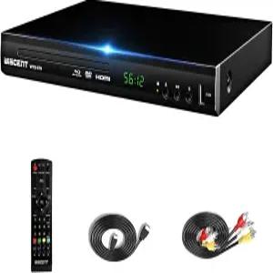 블루레이 DVD 플레이어 WISCENT 풀 HD 1080p 홈 시어터 디스크 시스템 지역 A/1 동축 오디오를 지원하는