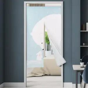 주방 현관 화장실 가리개 트임형 동물무늬 가림막 커튼 욕실문 중문 출입문 방문