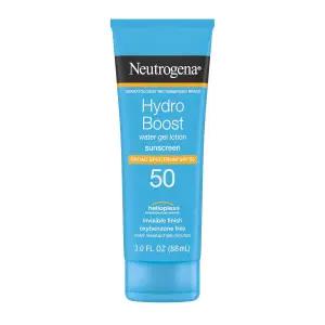 뉴트로지나 하이드로 부스트 보습 워터 젤 자외선 차단 로션 넓은 스펙트럼 SPF 50 방수 및 기름기 없는