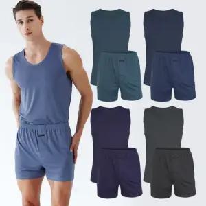 발렌티노크리스티 남성 사선체크 사방스판 런닝 트렁크 팬티 상하 10매세트