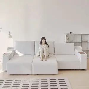 포스트모던 산드로 모션 전동 슬라이드 무빙 패브릭 4인 쇼파