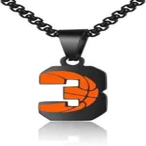 ZRAY 남성용 농구 번호 목걸이 블랙 099 운동선수 유니폼 스테인리스 스틸 체인 참 펜던트 맞춤형 스포츠