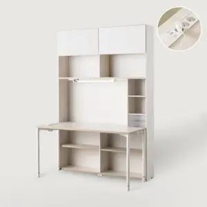 리바트하움 오브제 1400 6단 학생 책상세트 콘센트형 (조명/도어