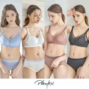 [플레이텍스] 노와이어 크로스유어하트 브라팬티 8종 블루+아이보리+모카+차콜그레이