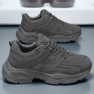 남성 베이직 컬러 절개 패턴 매쉬 소재 운동화