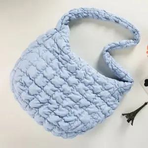 빅 숄더백 여성 와플 팝콘 구름 가방 블루 (WFKDXQY)