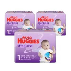 하기스 기저귀 맥스드라이 공용 밴드 1단계 68p X 3팩 BNS
