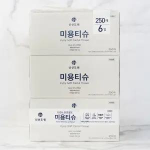 신선도원 미용티슈 250매x6입x4세트
