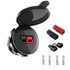 스마트 배터리 박스, 해양 보트 오토바이, 보트, 트럭, RV용 JacEnergy 퀵 커넥트 와이어 커넥터, 파워 폴 커넥터 키트, 최대 45암페어, 방수 커버 및 보호 먼지 커버,