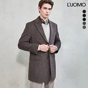 워모 울 캐시미어 퀼트 트리밍 코트